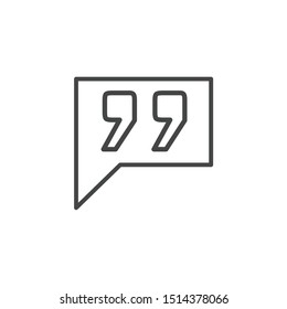Quote Mark icon template color editable. Quote Mark symbol vector sign isolated on white background.