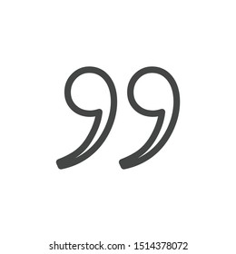 Quote Mark icon template color editable. Quote Mark symbol vector sign isolated on white background.