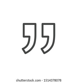 Quote Mark icon template color editable. Quote Mark symbol vector sign isolated on white background.