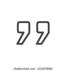Quote Mark icon template color editable. Quote Mark symbol vector sign isolated on white background.