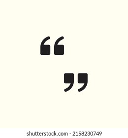Quote mark Icon in trendy flat style isolated on light yellow background. Quote symbol for your web design, logo, UI. Vector illustration, EPS10.