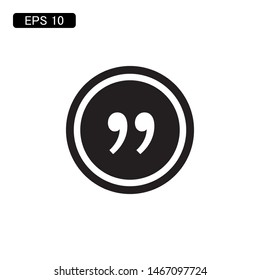 quote mark icon vector illustration