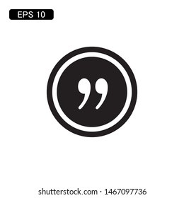 quote mark icon vector illustration