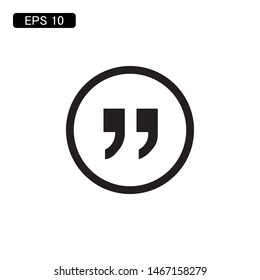 quote mark icon vector illustration