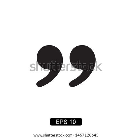quote mark icon vector illustration