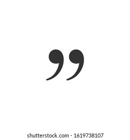 Quote Mark Icon vector sign isolated for graphic and web design. Quote Mark symbol template color editable on white background.