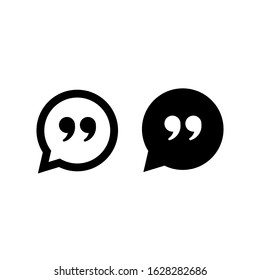 quote mark icon vector sign with a white background