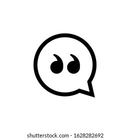 quote mark icon vector sign with a white background