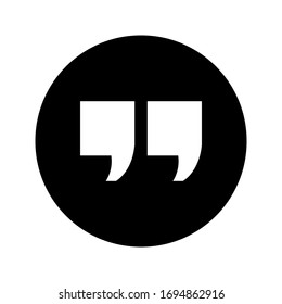 quote mark icon vector sign on background