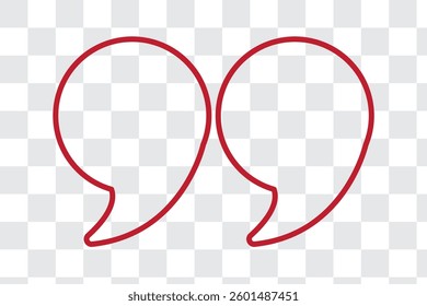Quote mark in png. Quotation symbol. Remark sign in png. Quote mark on transparent background. Quoted sign