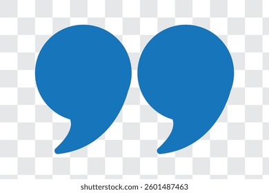 Quote mark in png. Quotation symbol. Remark sign in png. Quote mark on transparent background. Quoted sign