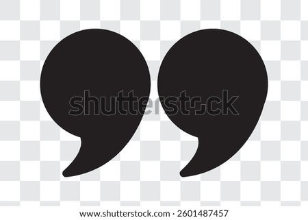 Quote mark in png. Quotation symbol. Remark sign in png. Quote mark on transparent background. Quoted sign