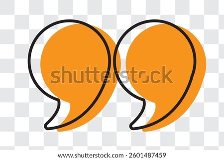 Quote mark in png. Quotation symbol. Remark sign in png. Quote mark on transparent background. Quoted sign