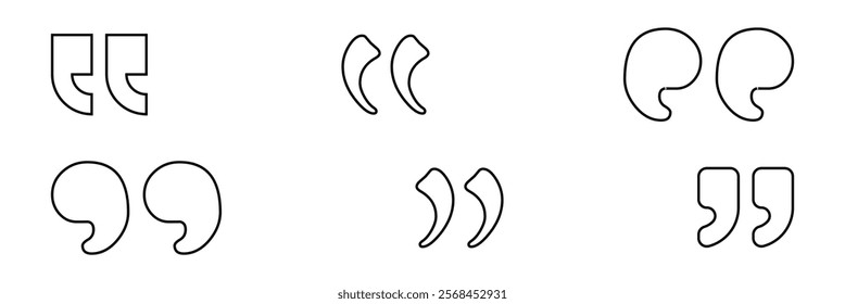 quote mark , quotation marks black icon and speech mark symbol. Talk bubble speech icon. graphic design quotes for comment or punctuation sign vector. Quote icon. Eps 10.