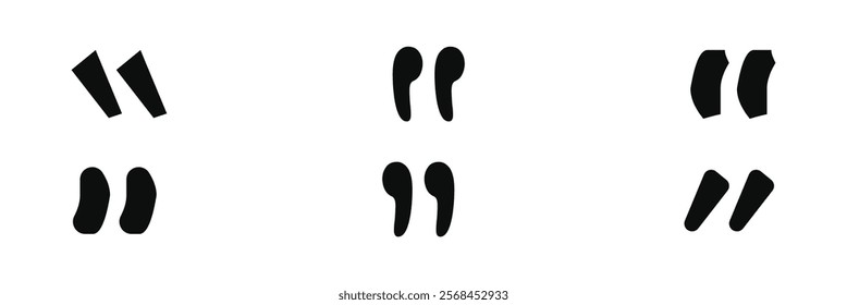 quote mark , quotation marks black icon and speech mark symbol. Talk bubble speech icon. graphic design quotes for comment or punctuation sign vector. Quote icon. Eps 10.