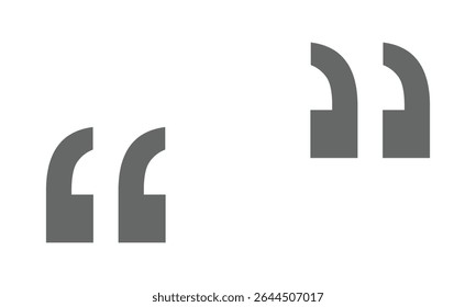 Quote mark in . Quotation symbol. Remark sign in Quote mark on transparent background. Quoted sign .  Vector Illustration . EPS 20 .