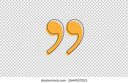 Quote mark in . Quotation symbol. Remark sign in Quote mark on transparent background. Quoted sign .  Vector Illustration . EPS 20 .