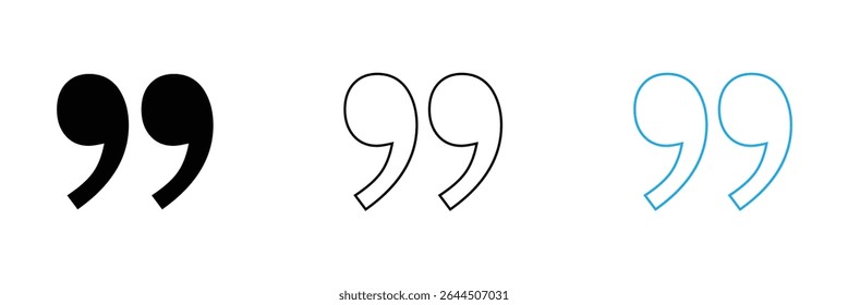 Quote mark in . Quotation symbol. Remark sign in Quote mark on transparent background. Quoted sign .  Vector Illustration . EPS 20 .