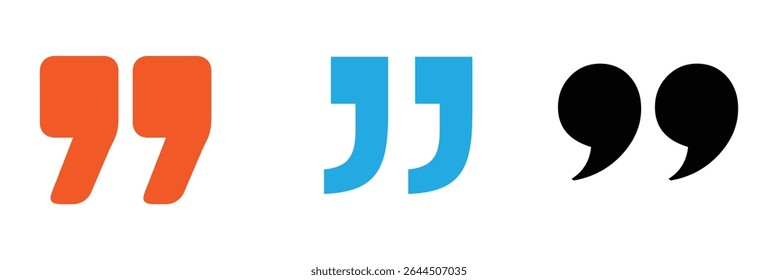 Quote mark in . Quotation symbol. Remark sign in Quote mark on transparent background. Quoted sign .  Vector Illustration . EPS 20 .