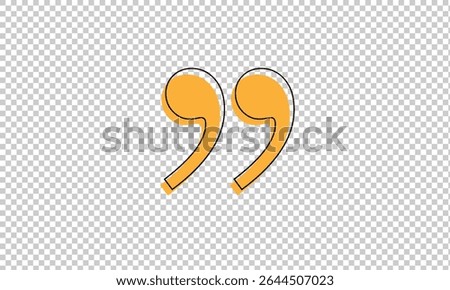Quote mark in . Quotation symbol. Remark sign in Quote mark on transparent background. Quoted sign .  Vector Illustration . EPS 20 .