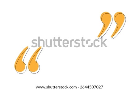 Quote mark in . Quotation symbol. Remark sign in Quote mark on transparent background. Quoted sign .  Vector Illustration . EPS 20 .