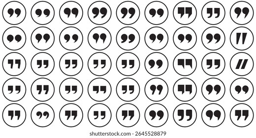 Quote mark. Quotes icon set. Quote symbol. Simple quotes collection. Quote icon vector illustration. Quotation mark sign and symbol. Set of quote mark . Quotation mark icon collection. 