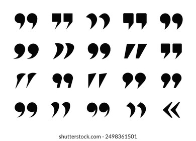 Quote mark set. Quotes icons. Vector illustration.