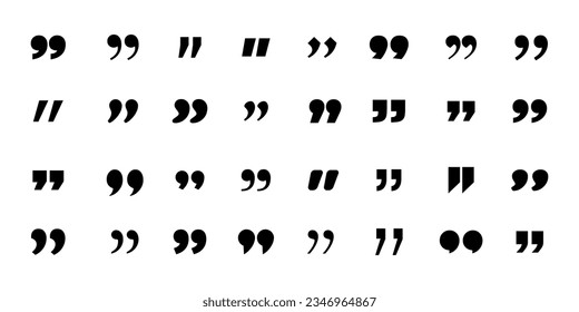 quote mark sign collection vector