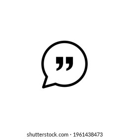 Quote mark sign icon symbol. Vector illustration