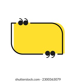 Quote mark, text box, citation speech bubble icon 