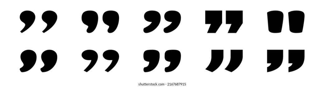 Quote Marks Icon Set - Different Vector Illustrations Isolated On White Background