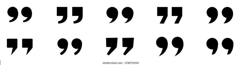 Quote marks icon set. Quotes simple collection. Template collection for citations on white background - stock vector.