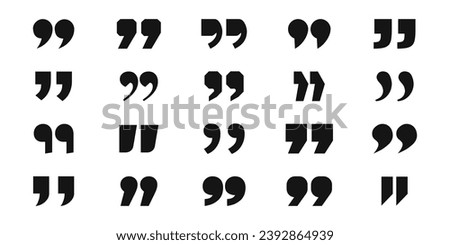Quote marks icon set. Quotes vector 
collection. Quotes mark symbol collection on white background