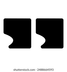 Quote Marks Icon Vector Illustration black