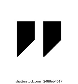 Ilustración vectorial de ícono de marcas de comilla negra
