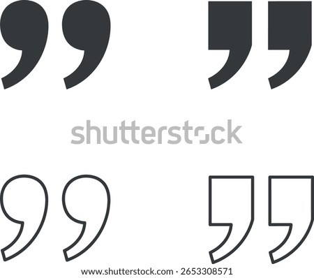Quote Marks Icons - Quotation and Citation Symbol