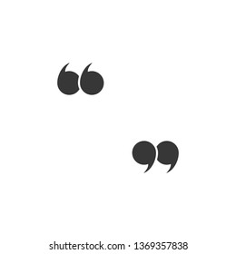 Quote marks. Quotes icon. Speech symbol. Black colored quote icon. Vector illustration