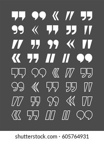 Quote marks vector abstract icon set