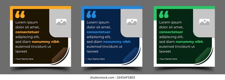 Quote and message social media square banner template design collection