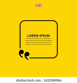 Quote modern design element. Creative quote and comment text frame template