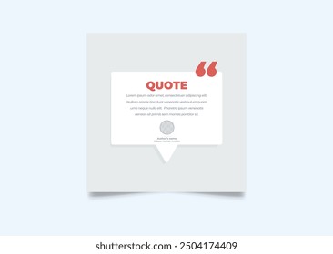Quote modern design elements for social media and web designs. Creative quote and comment text frame template.