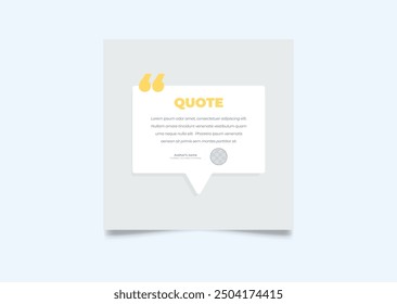 Quote modern design elements for social media and web designs. Creative quote and comment text frame template.