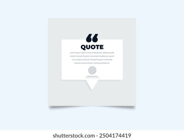 Quote modern design elements for social media and web designs. Creative quote and comment text frame template.