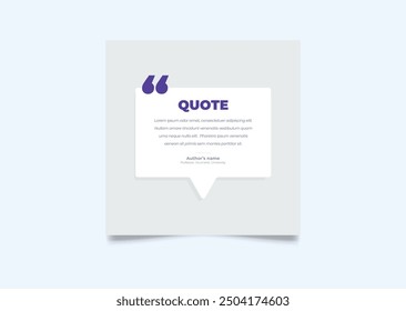 Quote modern design elements for social media and web designs. Creative quote and comment text frame template.