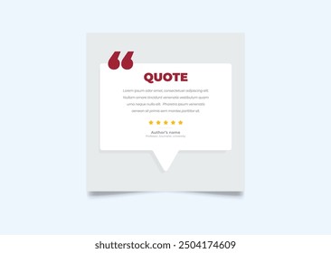 Quote modern design elements for social media and web designs. Creative quote and comment text frame template.
