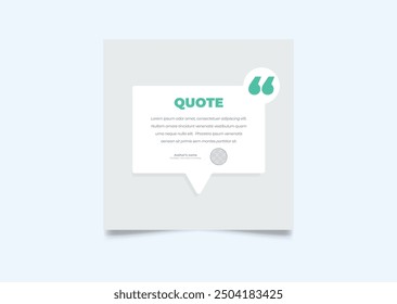 Quote modern design elements for social media and web designs. Creative quote and comment text frame template.