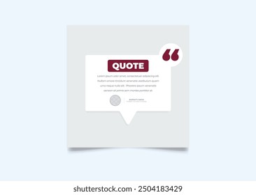 Quote modern design elements for social media and web designs. Creative quote and comment text frame template.