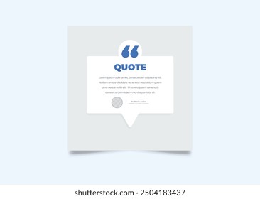 Quote modern design elements for social media and web designs. Creative quote and comment text frame template.