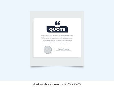 Zitieren Sie moderne Design-Elemente für Social Media und Web-Designs. Vorlage für kreative Zitat- und Kommentartextrahmen