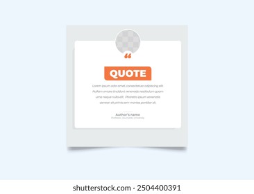 Quote modern design elements for social media and web designs. Creative quote and comment text frame template.